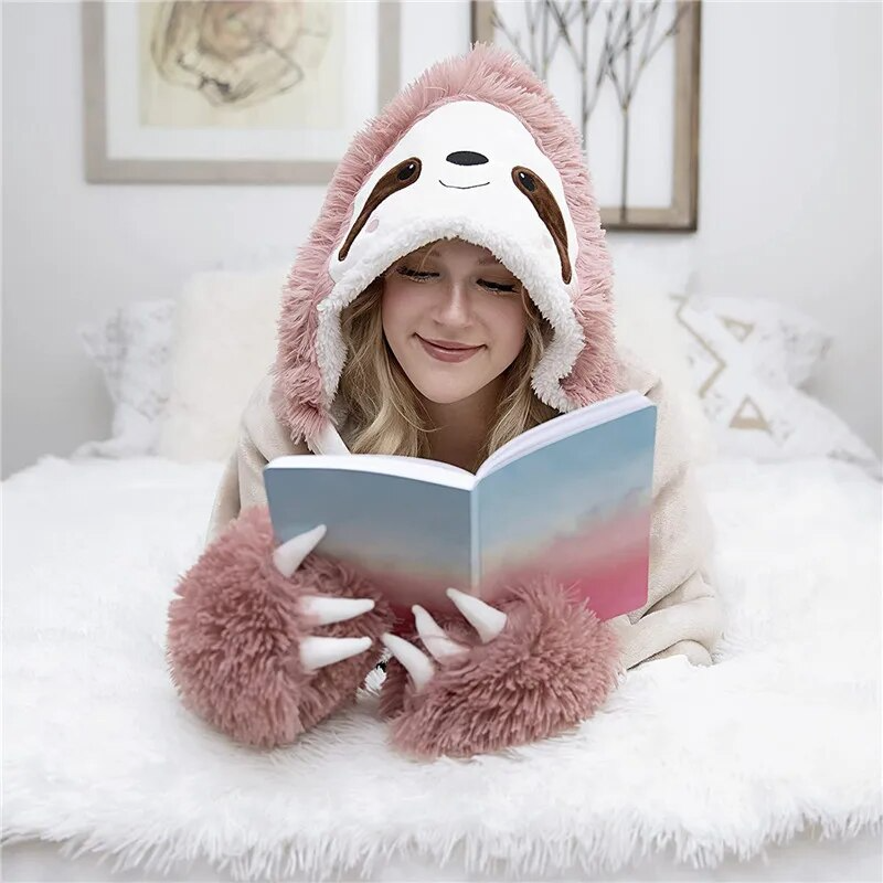 SnuggleBuddy Sherpa Hoodie Blanket