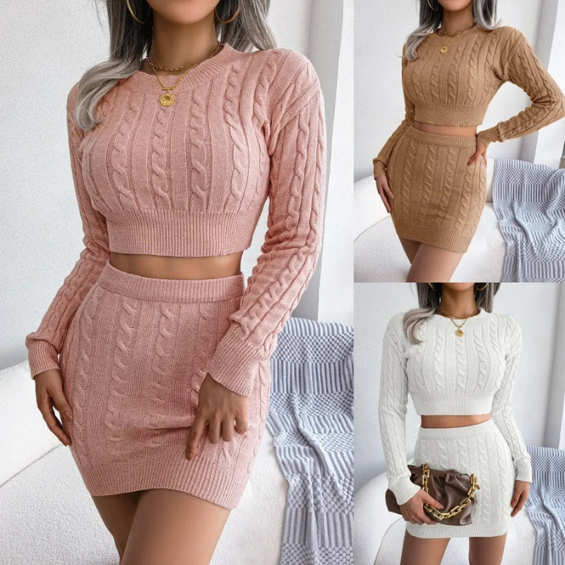 Muse Cable Knit Crop Set