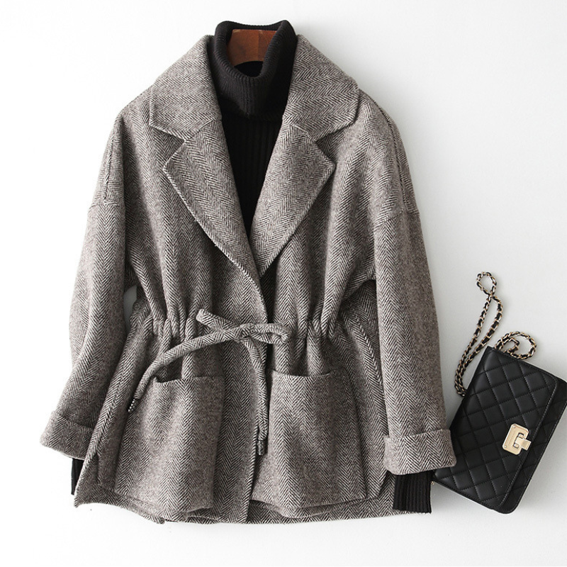 Bleu Wrap Wool Coat