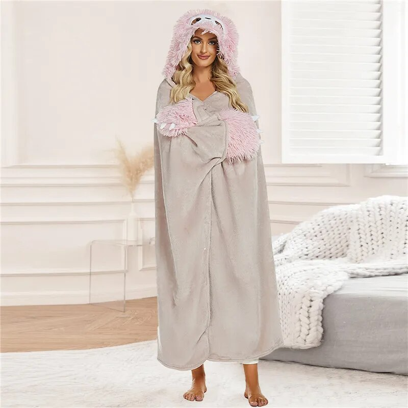 SnuggleBuddy Sherpa Hoodie Blanket