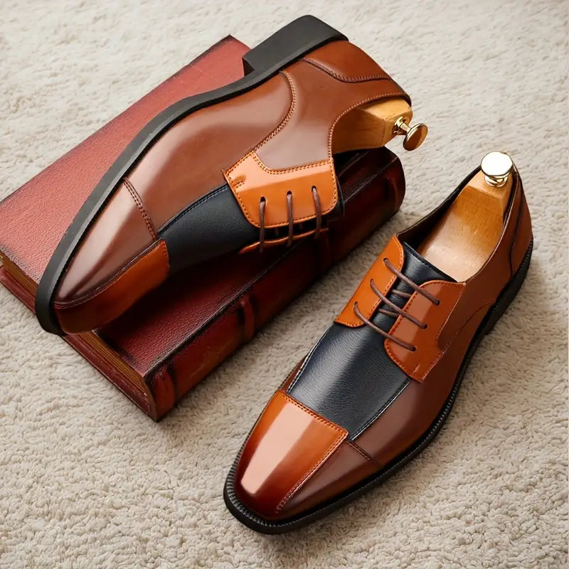 Oxford Leather Patchwork Dress Shoes