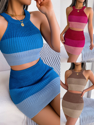 Chic Knitted Two-Piece Set