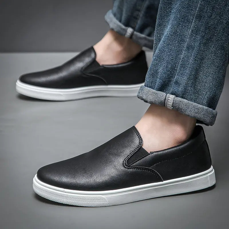 Oxford Leather Slip On Shoes