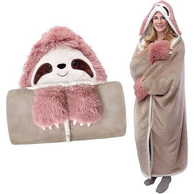 SnuggleBuddy Sherpa Hoodie Blanket