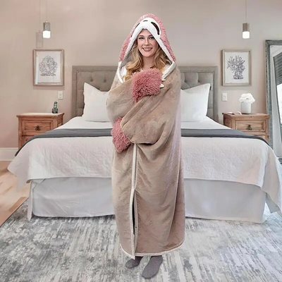 SnuggleBuddy Sherpa Hoodie Blanket