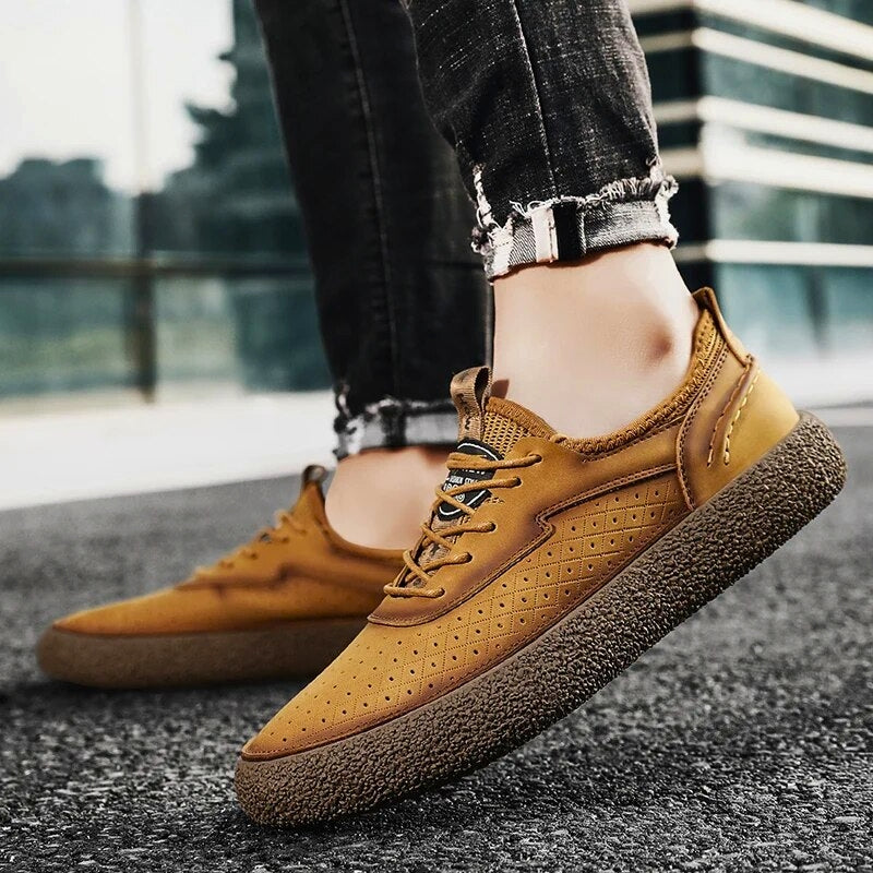 PebbleSole Genuine Leather Sneakers