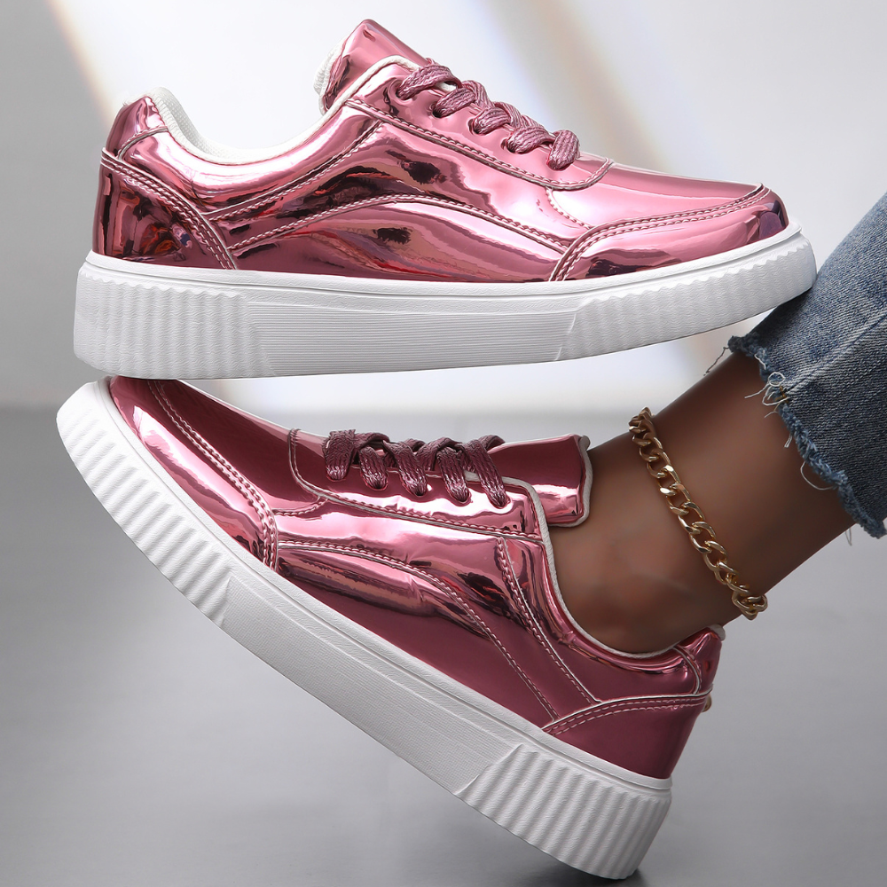 Lustrous Leap Metallic Sneakers