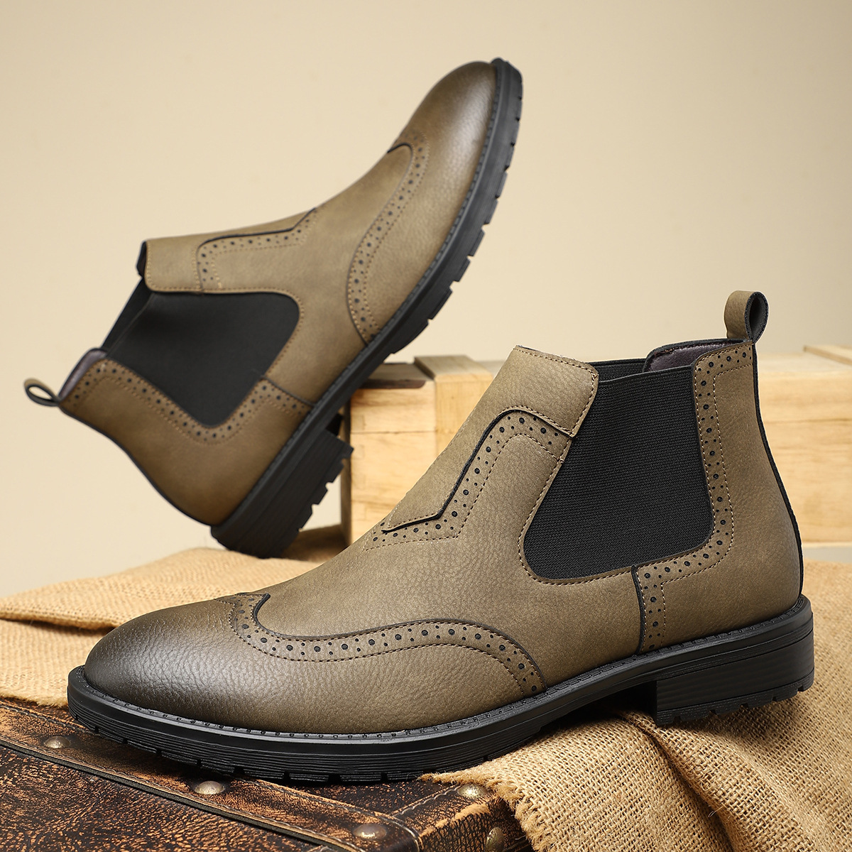 Chester Brogue Chelsea Boots