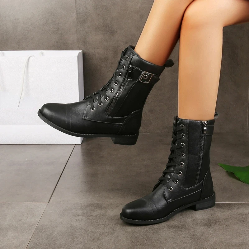 Rebel Lace Up Boots