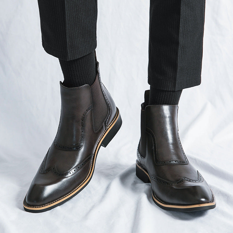 London Brogue Chelsea Boots