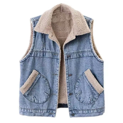 Everly Denim Sherpa Vest