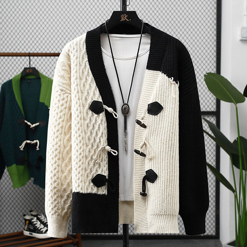 Patchwork Knit Cardigan