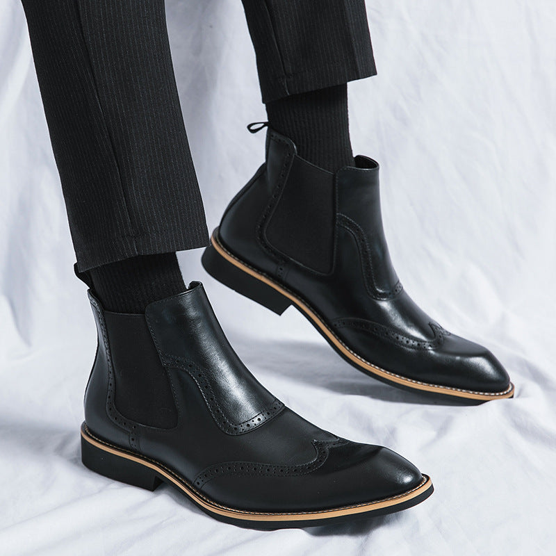 London Brogue Chelsea Boots