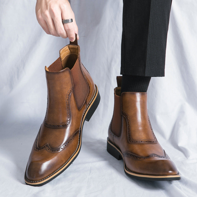 London Brogue Chelsea Boots