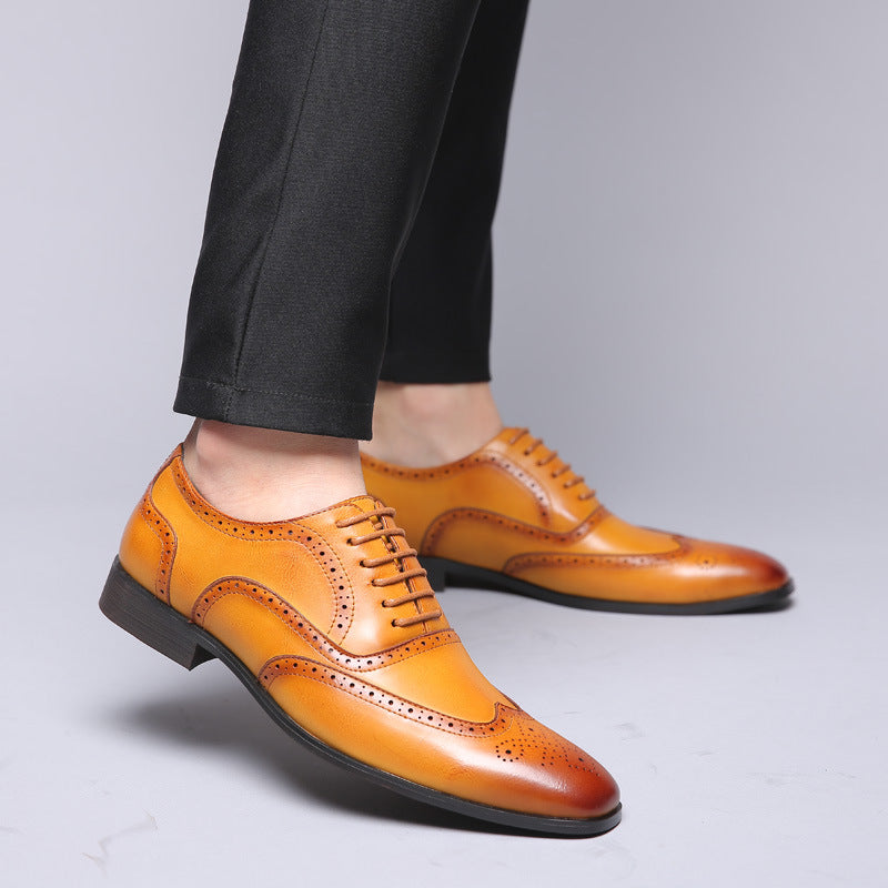 Oxford Leather Brogue Dress Shoes