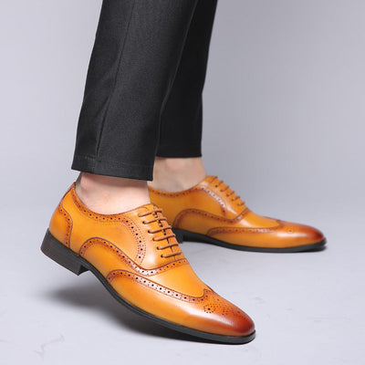 Oxford Leather Brogue Dress Shoes