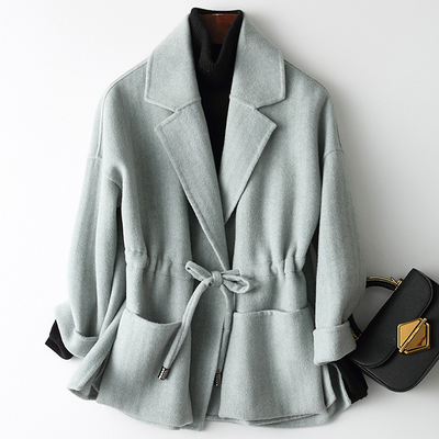 Bleu Wrap Wool Coat