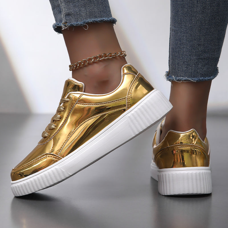 Lustrous Leap Metallic Sneakers