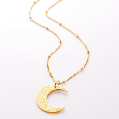 Celestial Harmony Crescent Necklace