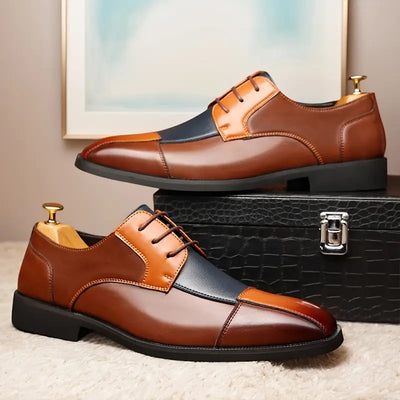 Oxford Leather Patchwork Dress Shoes