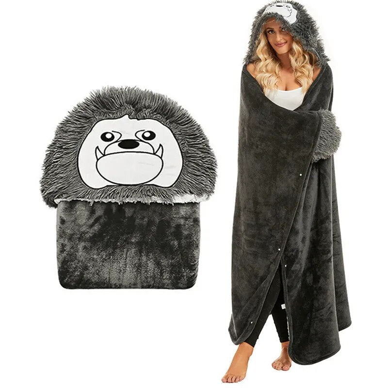 SnuggleBuddy Sherpa Hoodie Blanket