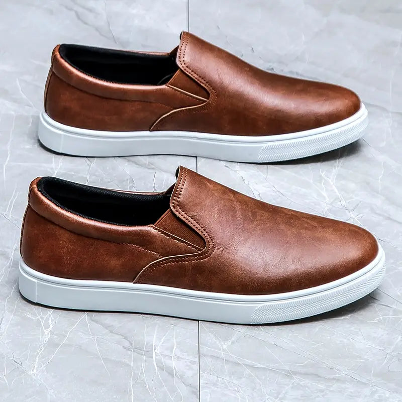 Oxford Leather Slip On Shoes