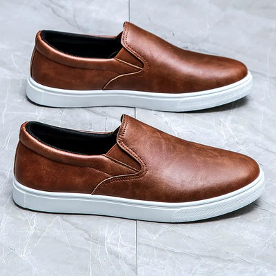 Oxford Leather Slip On Shoes