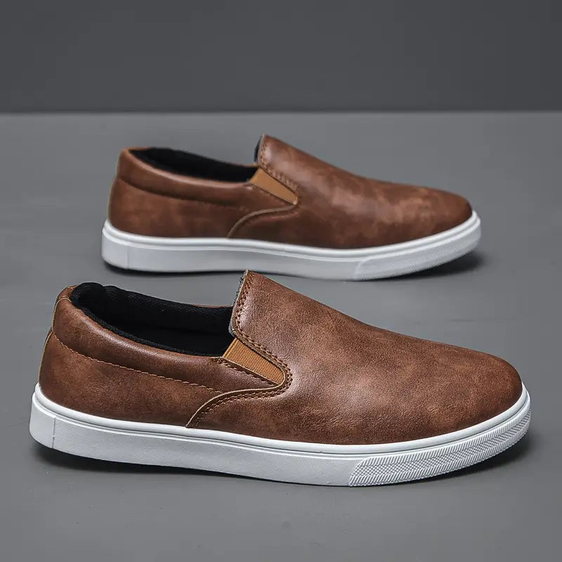 Oxford Leather Slip On Shoes