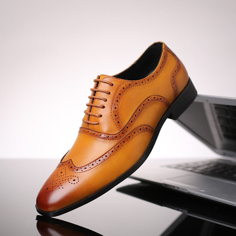 Oxford Leather Brogue Dress Shoes